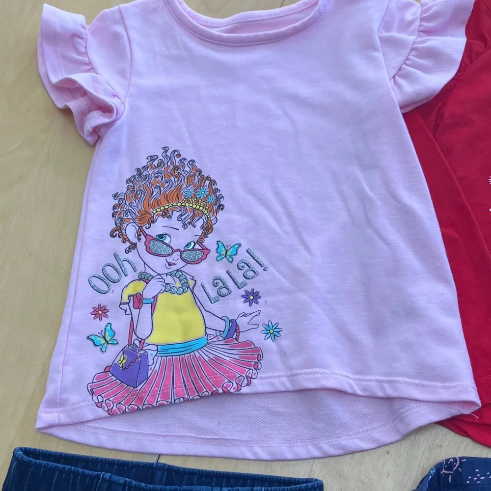Kids' Colorful‎ Clothing Set denim shorts, skort and t-shirts size 3